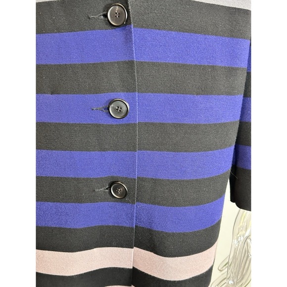 Diane Von Furstenberg Duster Womens Size P Petite Striped Open Jacket‎ Designer - Picture 5 of 15